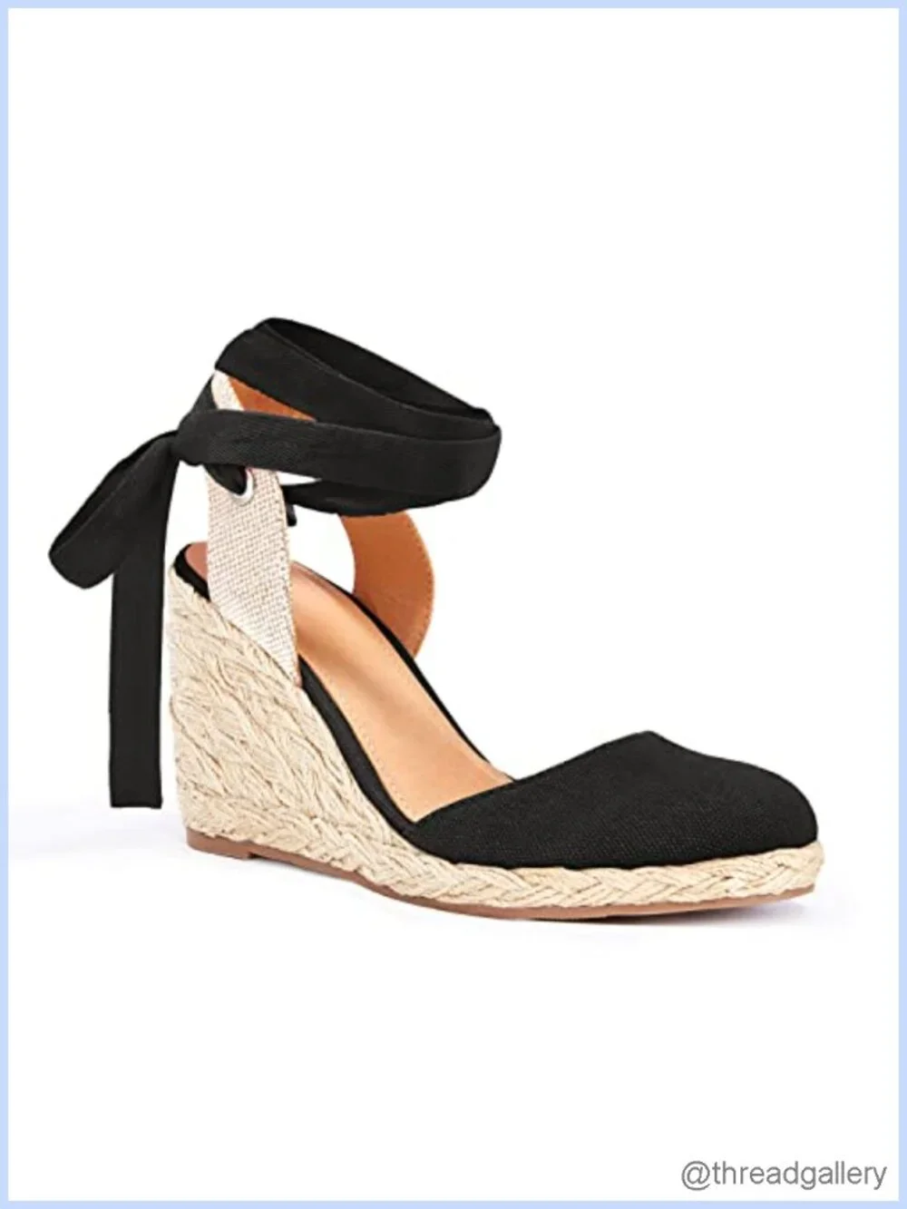 Lace Up Espadrilles Platform Wedge Sandals Slingback Heels